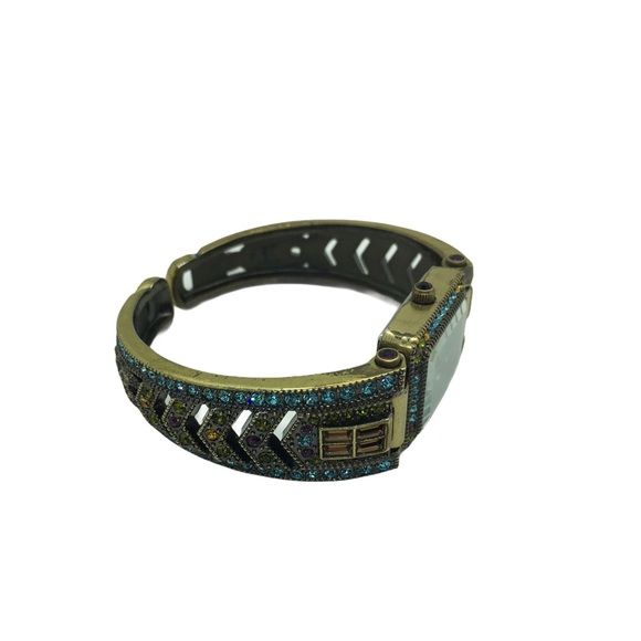 Heidi Daus Retired Blue Face Filigree Cuff Watch - Picture 5 of 5